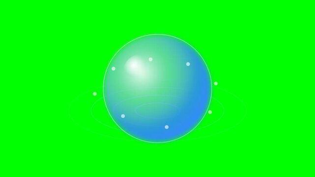 Animated Blue Glowing Orb Morphing Shape on Green Screen.