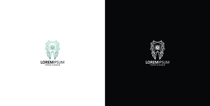Elegant and modern heraldic lion head logo design for luxury brand identity vector illustration