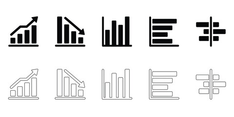 Obraz premium Set of professional business analytics icons featuring colorful charts graphs and data visualization elements for corporate reports
