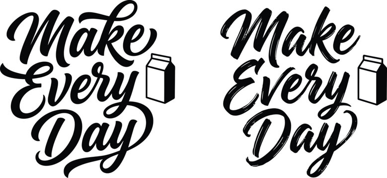 Make every day hand lettered typography with a wine glass illustration