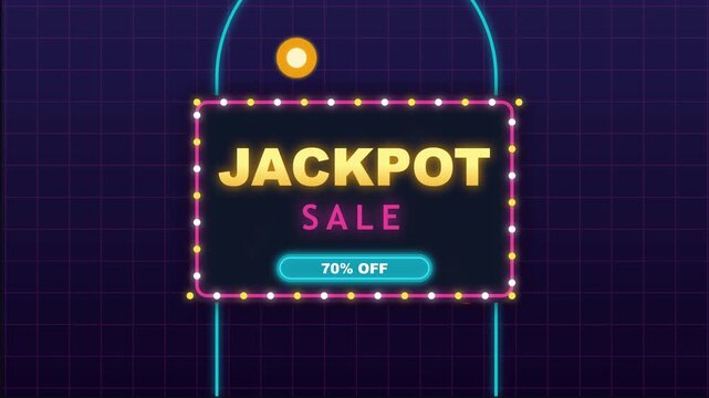 Christmas sale discount animation with retro pinball jackpot theme