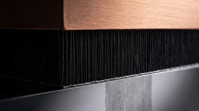Extreme scientific macro view of vertically aligned carbon nanotube forest array thermal interface material tim pad bridging polished bare silicon processor die and copper heat sink for cooling