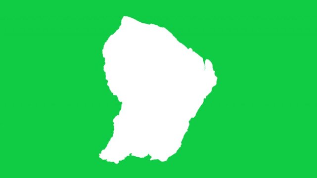 French Guiana wiggle animation map loop green background