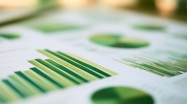 Green Business Charts and Financial Data Analysis Reports.