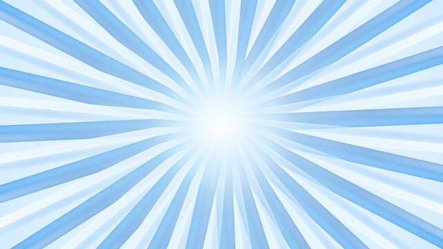 Abstract sunburst background with light blue rays and a bright center point