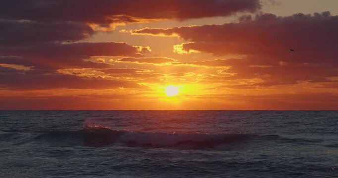 Beautiful cloudscape over the sea, sunrise shot
