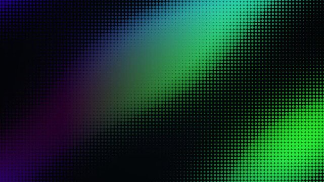 Abstract digital glitch art with vibrant green and blue pixelated textures