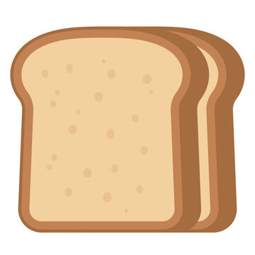 Sliced toast bread slices flat vector illustration isolated on white background