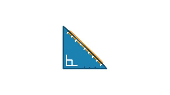 Blue geometric triangle ruler tool icon.