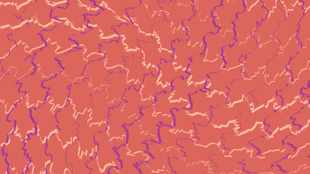 Abstract wavy line pattern, salmon pink and purple textured background, hand-drawn organic ripple vector illustration