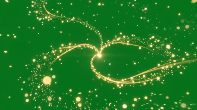 Fireworks sparkle shimmer on green