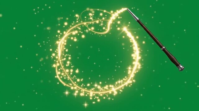 Magic Wand Shimmer Trail Greenscreen Animation