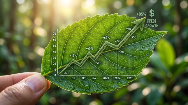 Macro photo of leaf veins forming financial graph 2k showing abstract micro structural details and textures with professional studio lighting