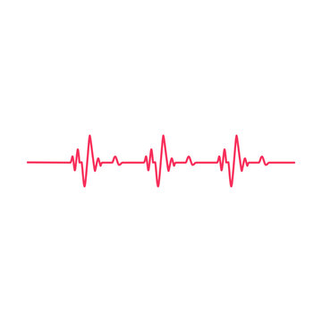 Dynamic red heartbeat lifeline graphic on white, symbolizing health, vitality, and medical care