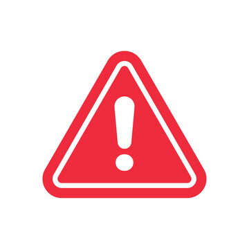 Universal red hazard warning symbol with exclamation point, signifying important alert or caution notice