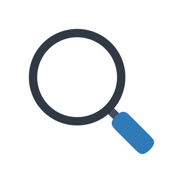 Simple magnifying glass icon illustration for digital search, discovery, and detailed analysis concept