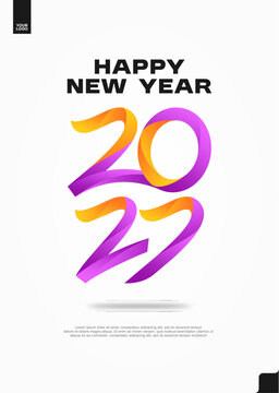 Happy New Year 2027 Colorful Festive Poster on White Background Vector