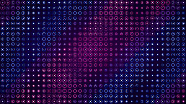 A digital grid pattern featuring a subtle purple feather shape in the center
