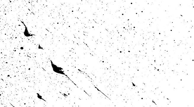 Abstract Black Ink Spots and Splashes Texture. Grunge Ink Splatter Background
