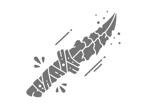 Primitive Prehistoric Stone Dagger Vector Illustration