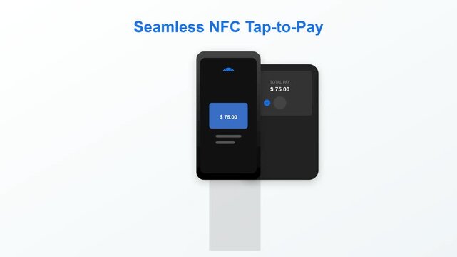 Smartphone performing contactless nfc payment on digital terminal