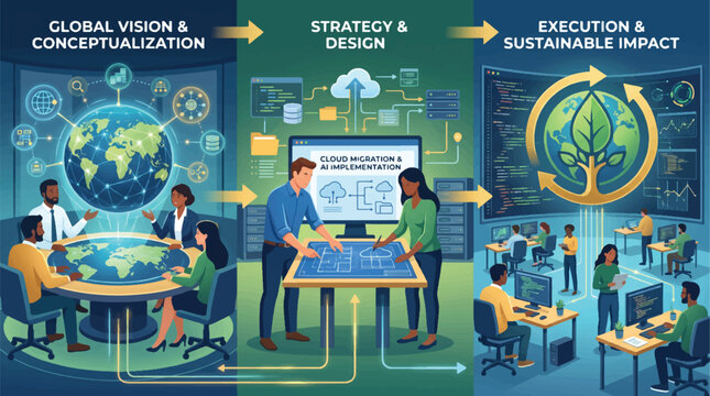 Cloud Migration Implementation, Strategy & Design, Global Vision Conceptualization, Execution & Sustainable Impact