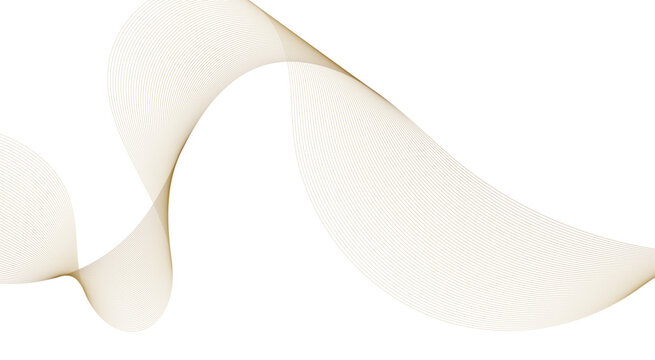 Minimalist Gold Wave Line Art Design. Luxury Abstract Wave Line Illustration