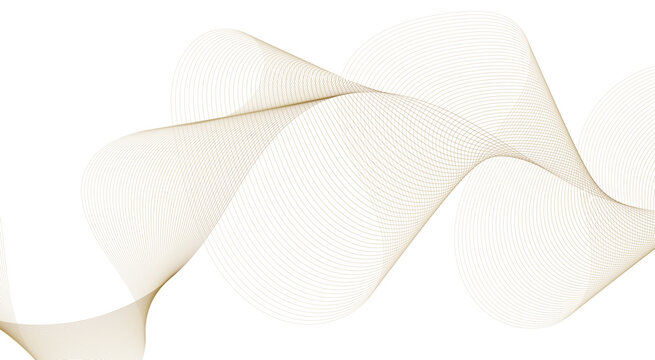 Delicate Golden Ribbon Wave Background. Smooth Flowing Gold Lines Abstract Texture. Luxury Abstract Wave Line Illustration