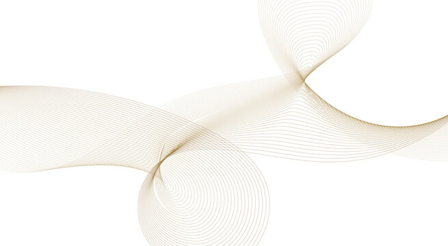 Abstract Golden Wave Lines on White Background. Elegant Flowing Line Wave Abstract Background. Vector EPS10