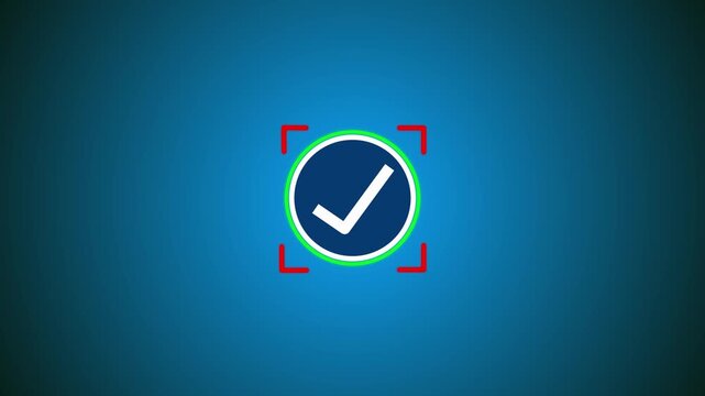 Animated White checkmark inside circle pulsing and disappearing. Check Mark, Tick, Yes, OK Symbol Animation. approved tick mark icon.