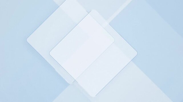 Glassmorphism card elements sliding seamless loop abstract background