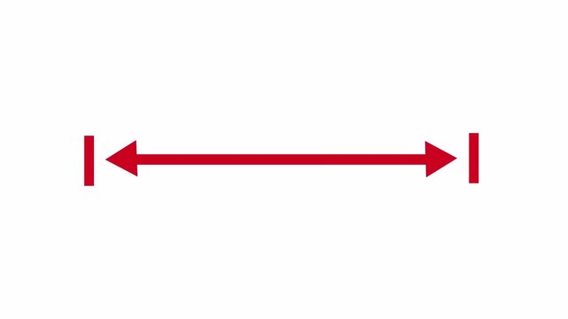 Double side indicator arrow animation on transpRENT background. Left and right arrow icon motion graphics. two side arrow distance 4k video WITH ALPHA CHANNEL footage.