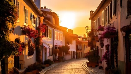Fototapeta premium narrow street in the old town