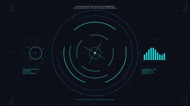 Futuristic cyber technology hud interface, circular radar map, ui graph and bar elements, digital data display