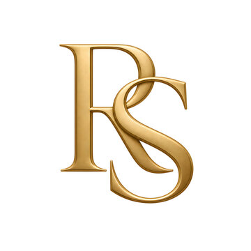 Ornate golden intertwined letters R and S forming a refined monogram, a symbol of premium quality, elegance, and distinguished personal or business identity