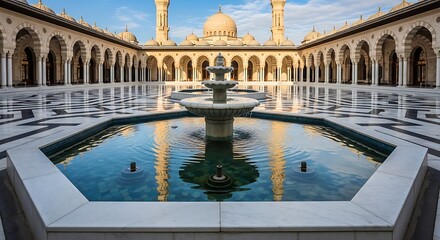 Obraz premium Courtyard and fountain of the mohamed al amin mosque in beirut lebanon