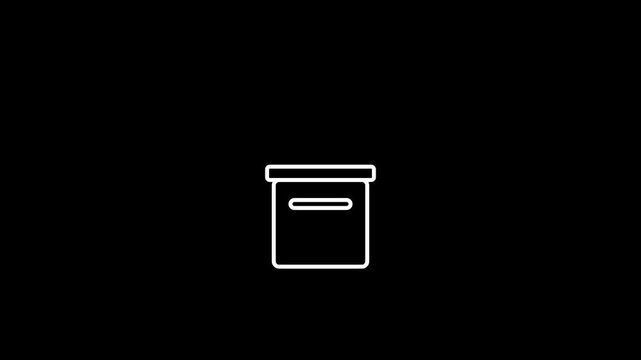 Animation of a ballot paper being inserted into a secure voting box on a black background
