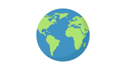 Fototapeta premium Flat Vector Earth Globe Illustration Isolated on White Background