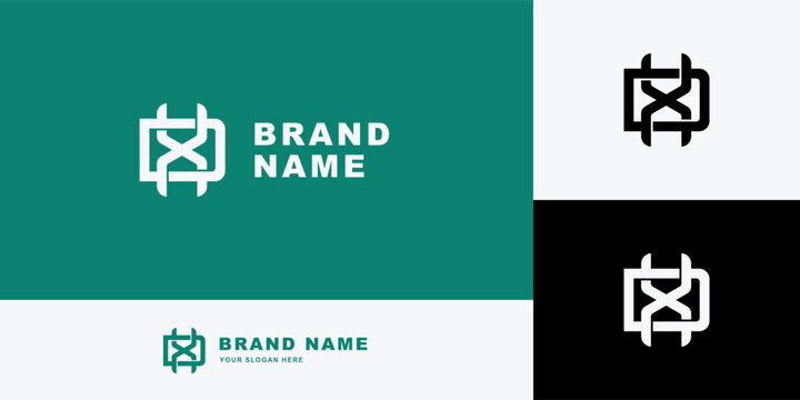 Minimalist letter DX XD monogram logo design template for professional corporate brand identity