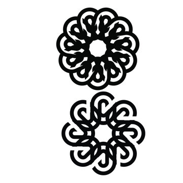 Abstract floral mandala and spiral geometric ornament vector illustration