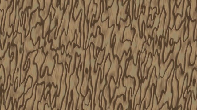 Deep Furrowed Tree Bark Ridges Widening and Closing, Seamless Loop in soft brown tones