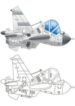 Russian combat aircraft. Fighter. Isolated on white background. Vector illustration.