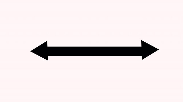Double side indicator arrow animation on transpRENT background. Left and right arrow icon motion graphics. two side arrow distance 4k video WITH ALPHA CHANNEL footage.
