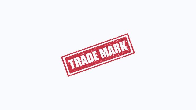 Red trade mark grunge rubber stamp set isolated on white background for legal business copyright branding