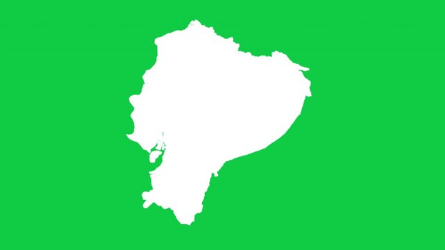 Ecuador wiggle animation map loop green background