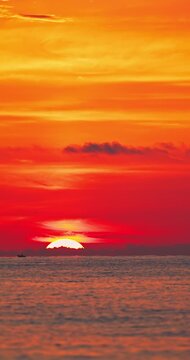 Sunrise over the sea waves colorful seascape