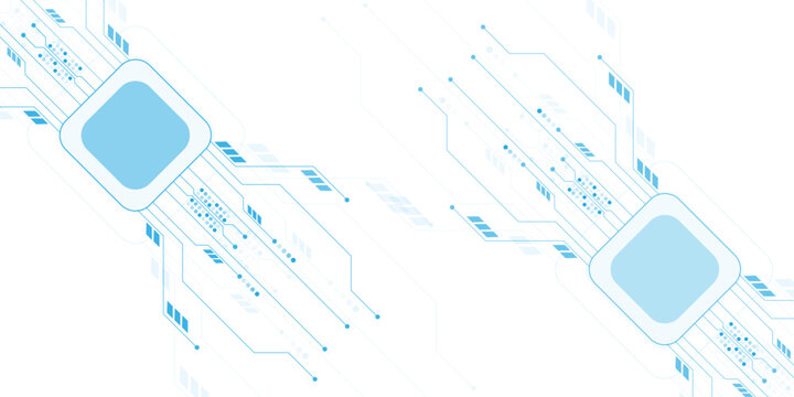 Futuristic blue circuit board background, high-tech digital processor vector, abstract electronic motherboard pattern for technology design