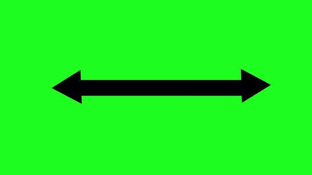 Double side indicator arrow animation on transpRENT background. Left and right arrow icon motion graphics. two side arrow distance 4k video WITH ALPHA CHANNEL footage.