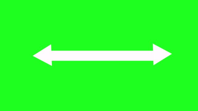 Double side indicator arrow animation on transpRENT background. Left and right arrow icon motion graphics. two side arrow distance 4k video WITH ALPHA CHANNEL footage.