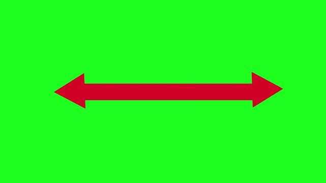 Double side indicator arrow animation on transpRENT background. Left and right arrow icon motion graphics. two side arrow distance 4k video WITH ALPHA CHANNEL footage.